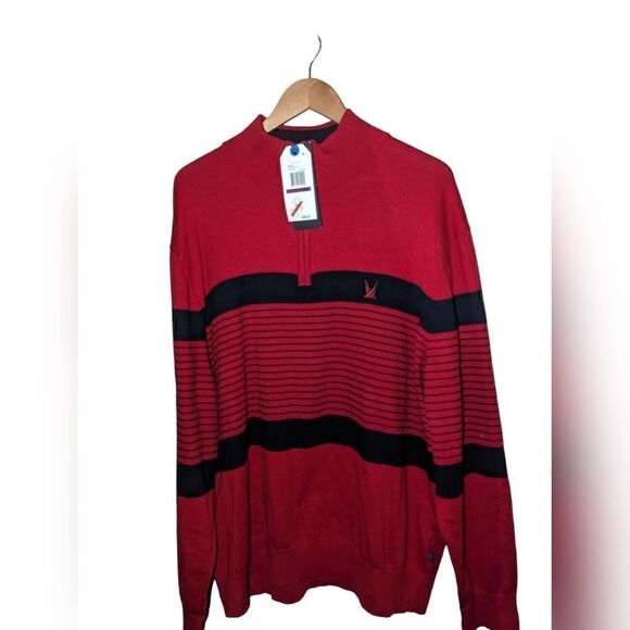 Nautica Navtech Men's Big & Tall 1/4 Zip Cotton Blend Pullover Sweater Size XXL - Picture 5 of 7